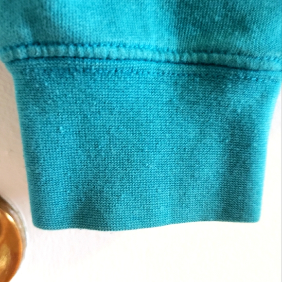 DC Zip Up Hoodie Turquoise Yellow Woman Size Medium EUC - Picture 8 of 12